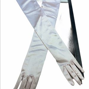 Pale pink elbow length gloves